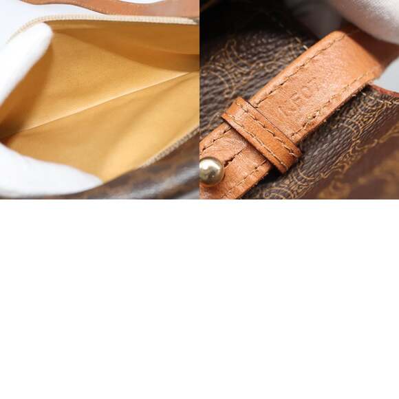 CELINE Macadam Canvas Shoulder Bag Pvc Brown Gold - Picture 13 of 13